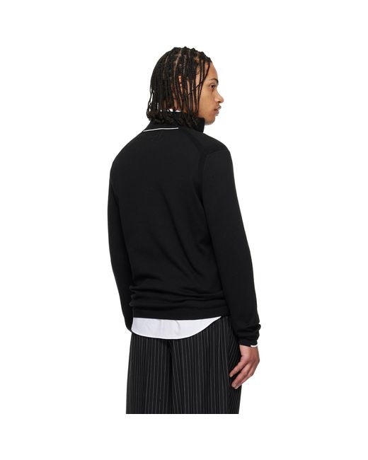 Boss Black Cotton Quarter Zip Track Jacket for men