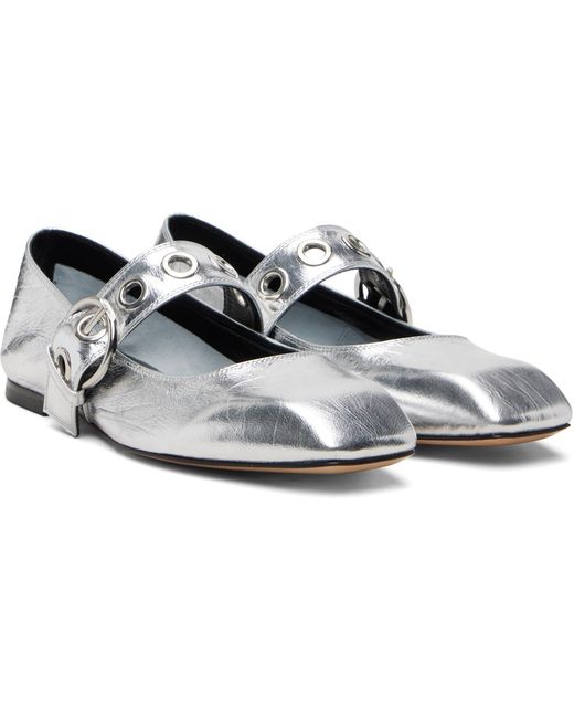 Aeyde Black Uma Eyelet Ballerina Flats