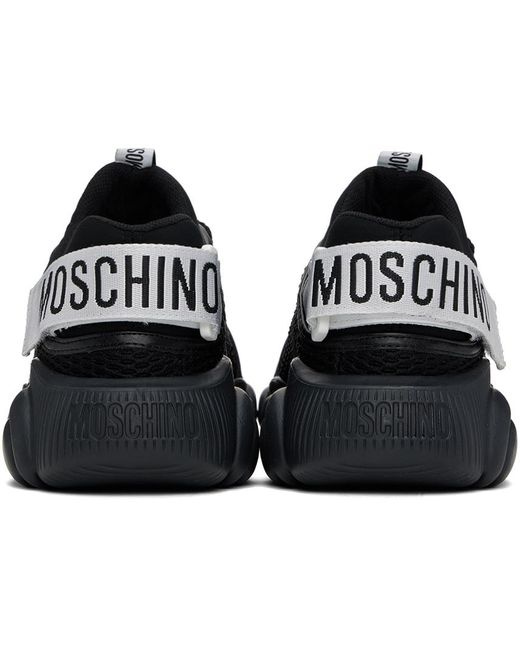 Baskets noires à semelle en forme d'ourson et à bride à logo Moschino pour homme en coloris Black