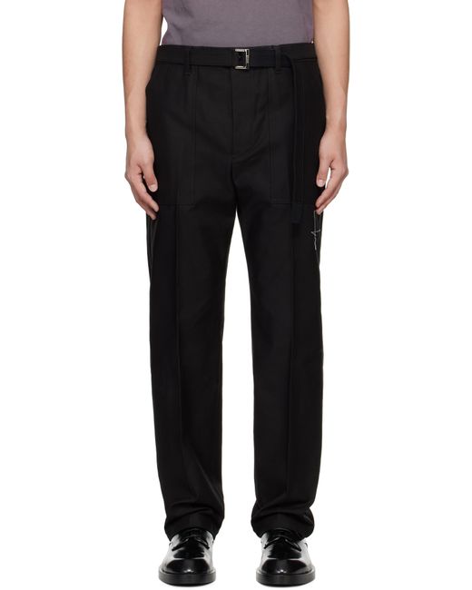 Sacai Black Wtaps Edition Cotton Back Satin Trousers for men