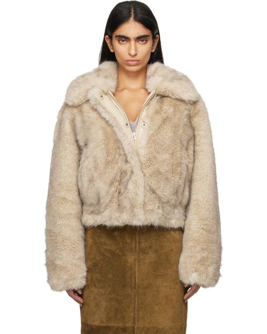 Stand Studio Natural Lena Faux-fur Jacket