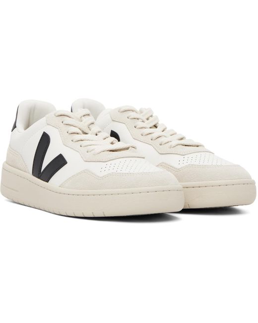 Veja Black Off- V-90 Leather Sneakers for men