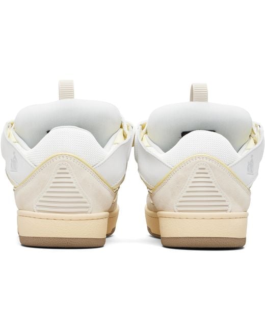 Lanvin Black Off- & Curb Leather Sneakers for men