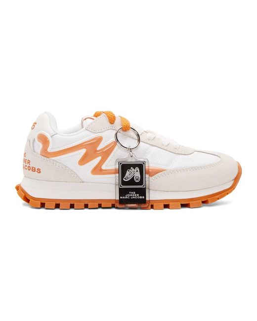 Marc Jacobs White And Orange The Jogger Sneakers