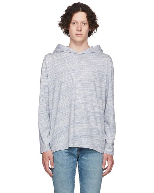 Pull à capuche bleu en coton Vince pour homme en coloris Black