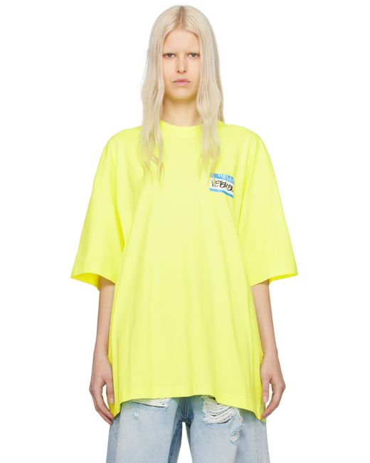 Vetements Yellow 'my Name Is ' T-shirt