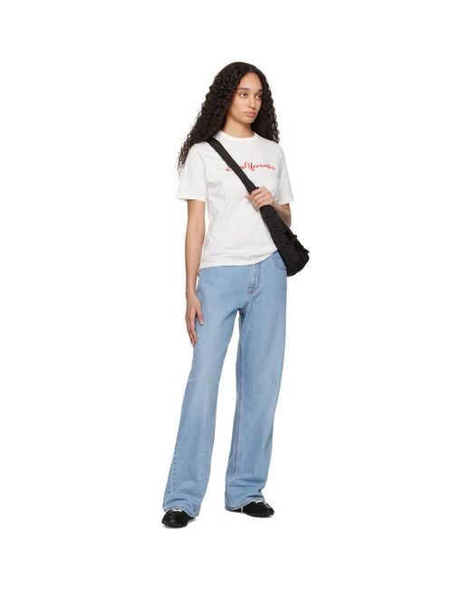 ERL White 'california' Signature T-shirt