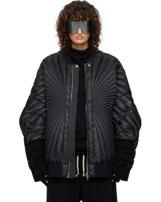 Rick Owens Black Moncler + Radiance Peter Bomber Jacket
