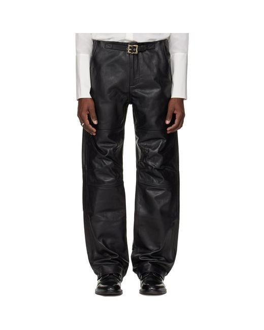 Enfants Riches Deprimes Black Moto Leather Pants for men