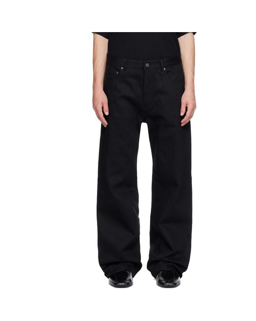 Balenciaga Black Curved Knee Jeans for men