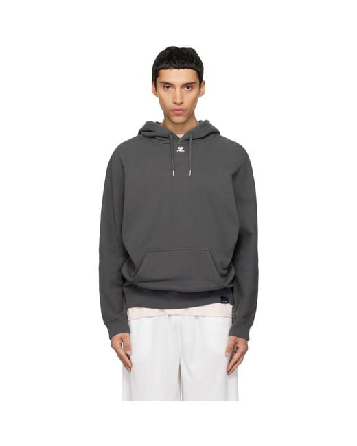 Courreges Black Oversized Hoodie for men