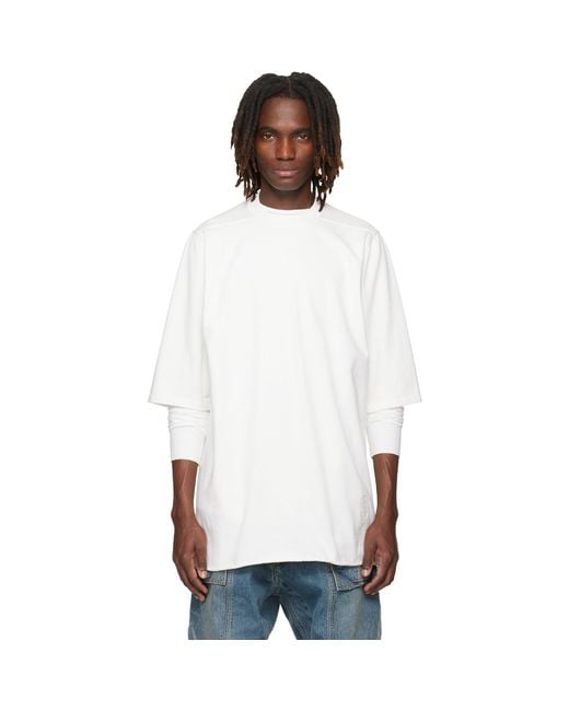 Rick Owens White Off- Temple Jumbo S/S T-Shirt for men