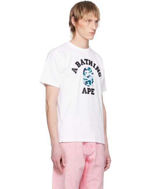 A Bathing Ape Multicolor Abc Camo College T-Shirt for men