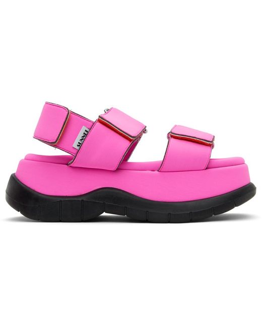 Sunnei Pink Ssense Exclusive Low Platform Sandals