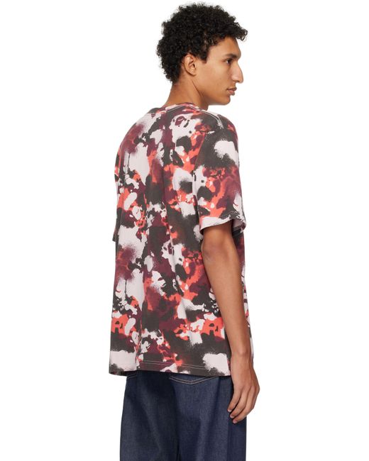 A Bathing Ape Red Map Camo Ape Head One Point T-Shirt for men
