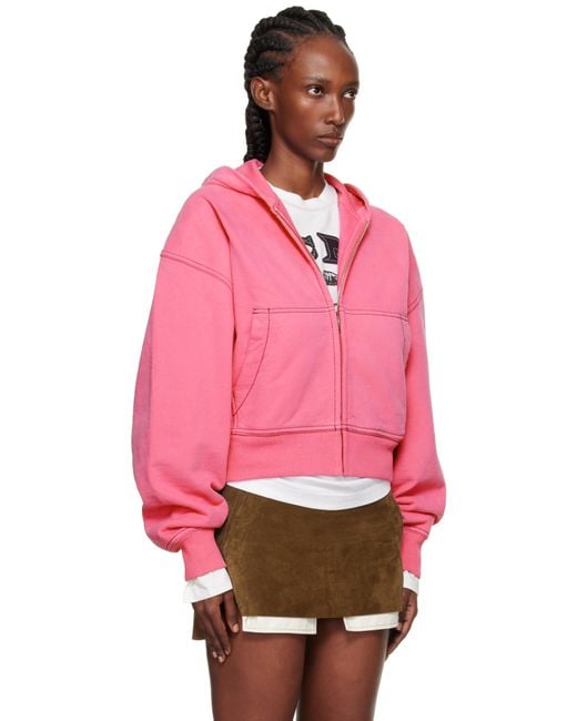 Acne Pink Zip-Up Hoodie