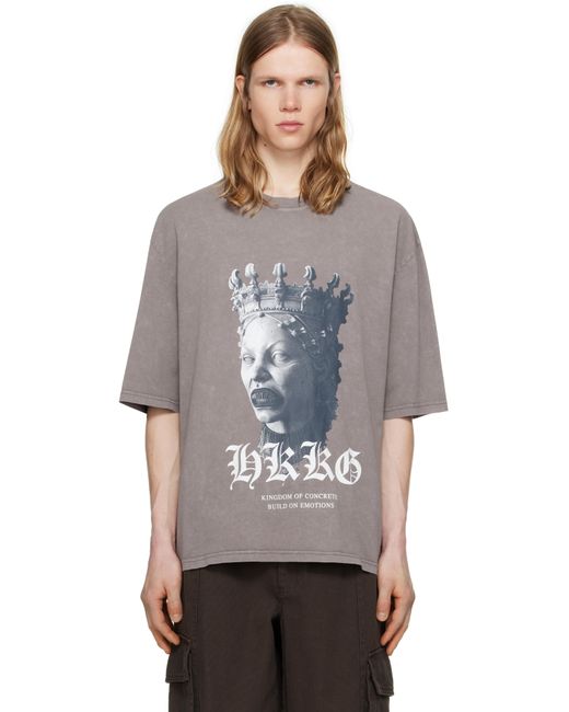 メンズ Han Kjobenhavn グレー Sculpture オーバーサイズ Tシャツ Black