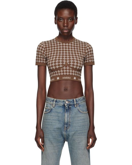 Amiri Black Ma Quad Seamless Short Sleeve Sport Top