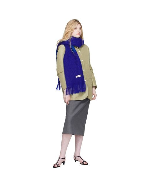 Jil Sander Blue Plain Scarf