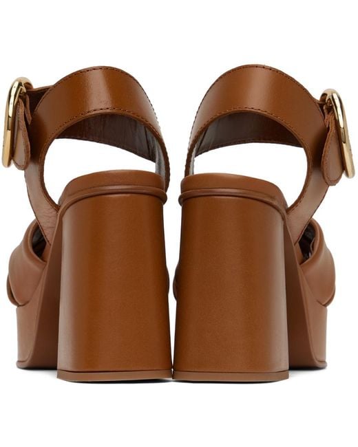 See By Chloé Brown Tan Lyna Sandals