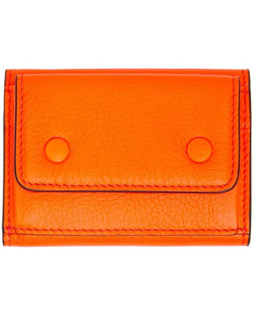 Maison Margiela Orange Leather Wallet for men
