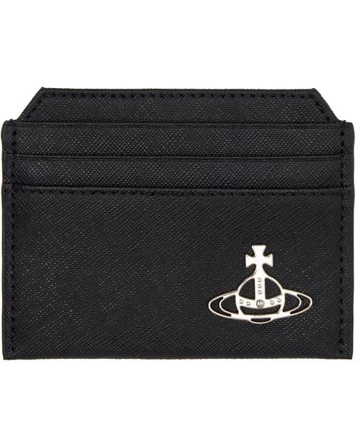 Vivienne Westwood Black Slim Orb Card Holder for men