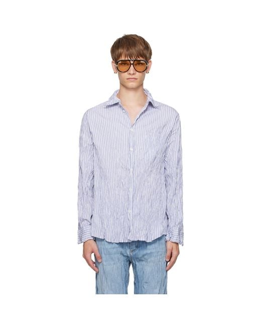 Bottega Veneta Multicolor Crushed Cotton Striped Shirt for men