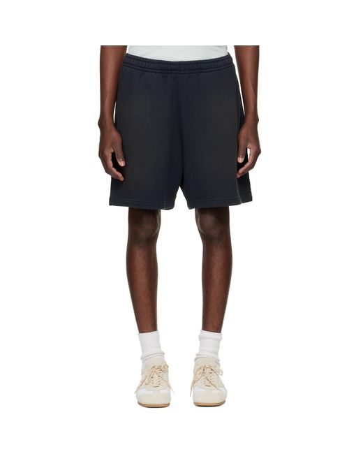 Acne Blue Printed-Logo Shorts for men
