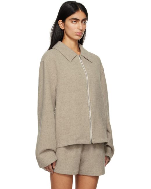 Rier Natural Taupe Spread Collar Jacket