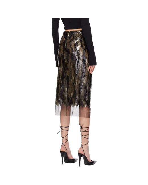 Dion Lee Black Horizontal Mid-Length Skirt