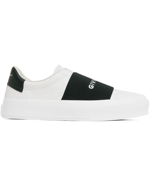 Givenchy Leather White & Green City Sport Webbing Sneakers in White ...