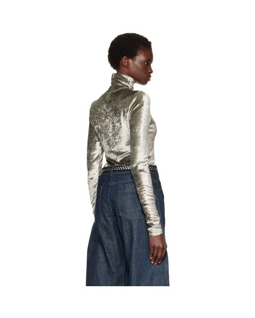 Lemaire Gray Fitted Stand Collar Turtleneck