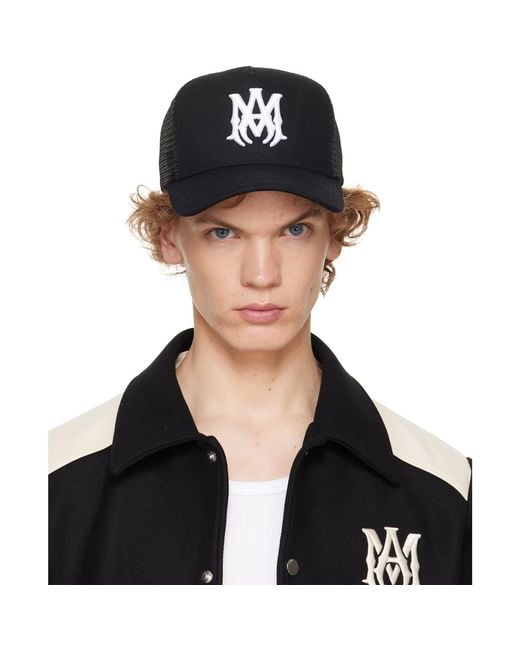 Amiri Black 'Ma' Logo Trucker Cap for men