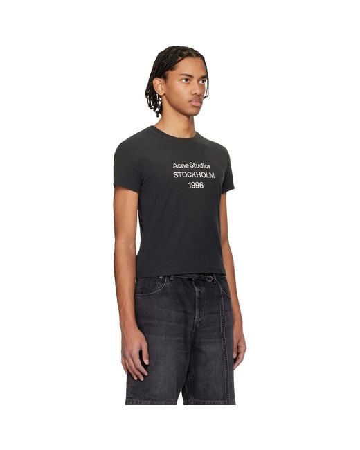 Acne Black Logo T-Shirt for men