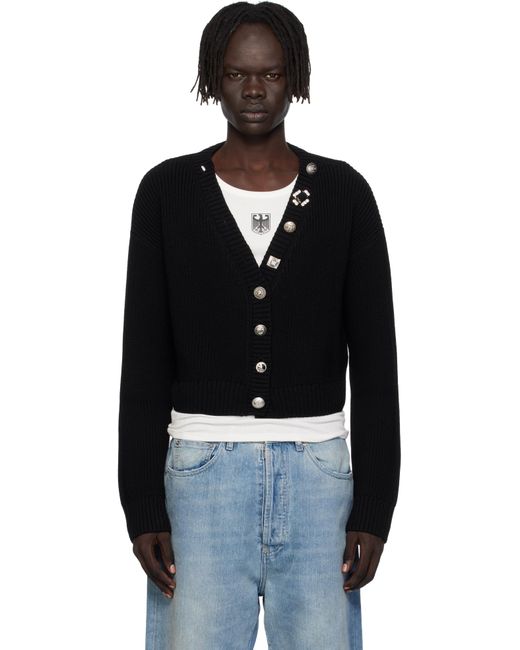 Vetements Black Fancy Button Mini Cardigan for men
