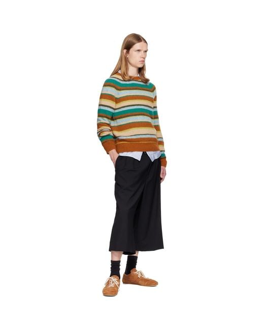 Dries Van Noten Multicolor Striped Alpaca Knit Sweater for men