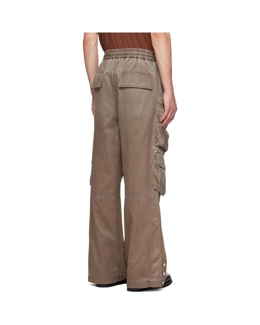 Amiri Brown Drawstring Nylon Cargo Pants for men