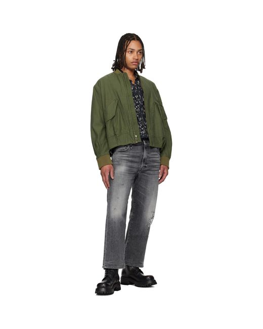 R13 Black Shredded Seam Ruffle Shirt for men