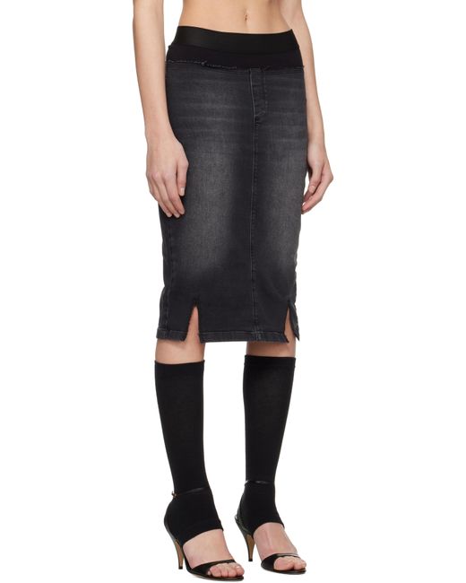 Jupe Crayon Midi Noire En Denim À Taille De Style Boxer PROTOTYPES en coloris Black