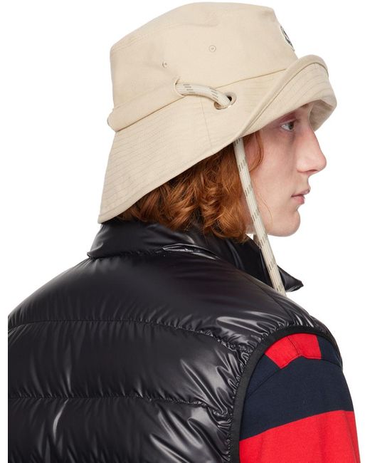 【関税＆送料込み】Moncler Bucket Accessories Moncler logo-patch high-shine Bucket Hat | Black | FARFETCH