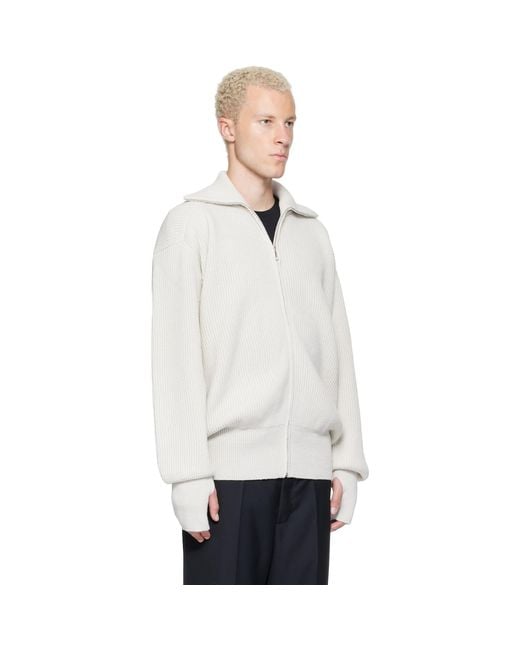 Rier White Utility Cardigan for men