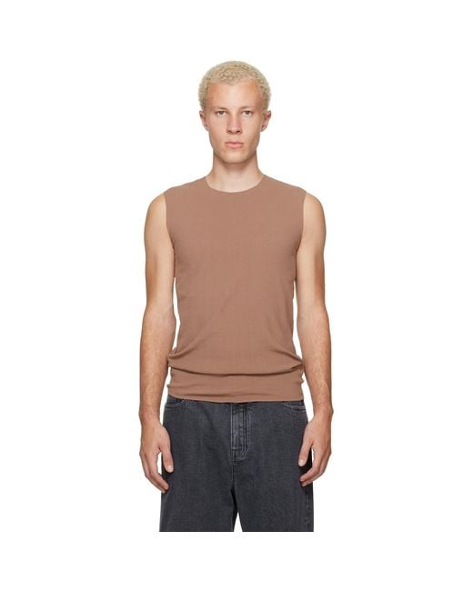 Jil Sander Multicolor Tan Ribbed Tank Top for men