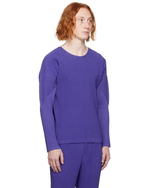 Homme Plissé Issey Miyake Homme Plissé Issey Miyake Purple Monthly Color September Long Sleeve T-shirt for men
