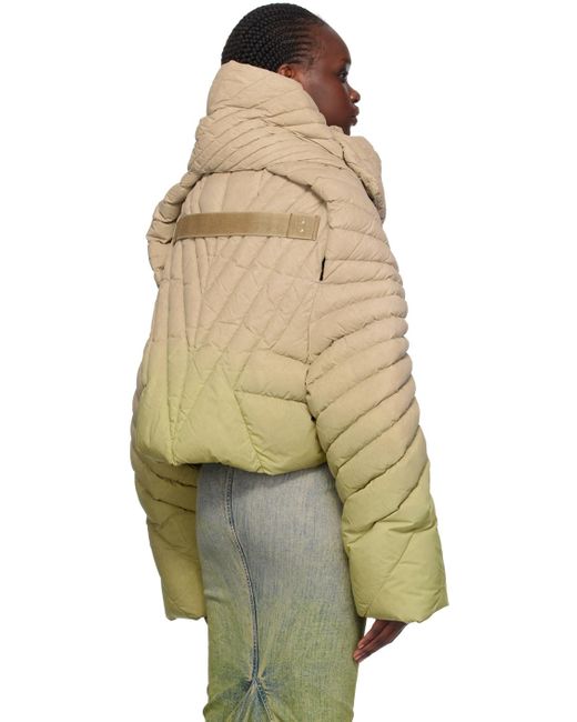 Rick Owens Moncler + Taupe & Green Radiance Down Jacket