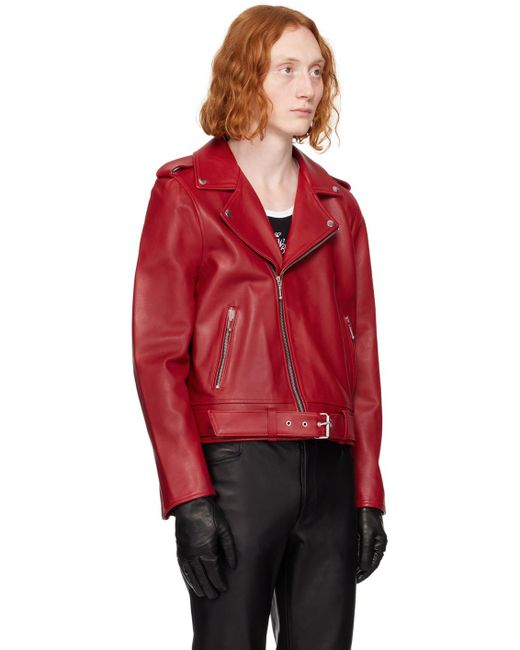 Ernest W. Baker Red Ssense Exclusive Leather Jacket for men