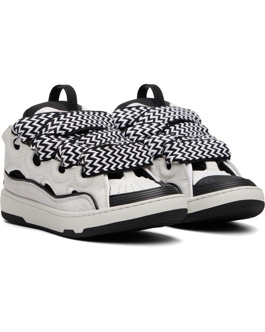 Lanvin White Bicolor Curb Sneakers