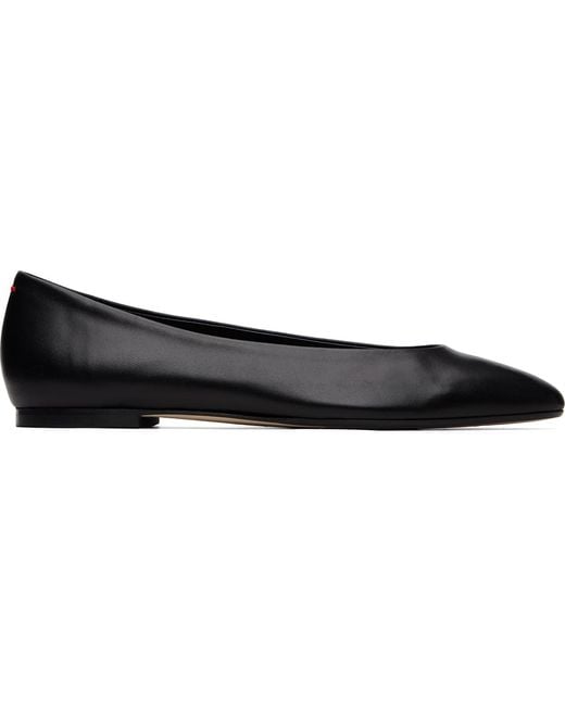 Aeyde Black Ellie Almond-Toe Ballerina Flats