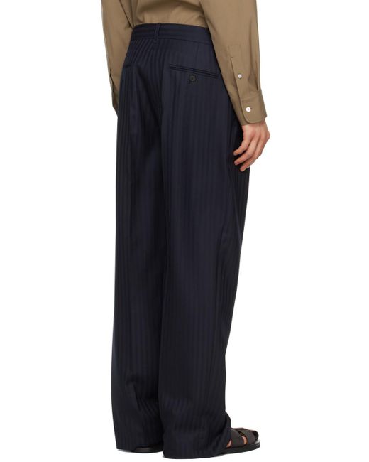The Row Black Navy Carl Trousers for men