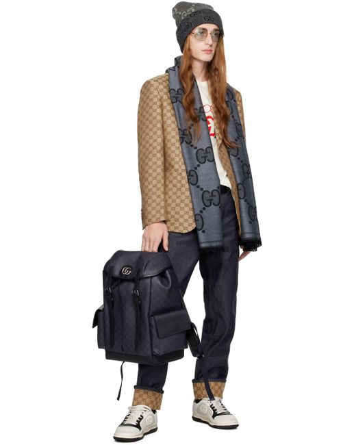 Gucci Navy Medium Ophidia gg Backpack in Black for Men Lyst UK