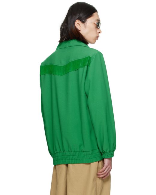Blouson de survêtement vert à garnitures à frange Needles pour homme en coloris Green